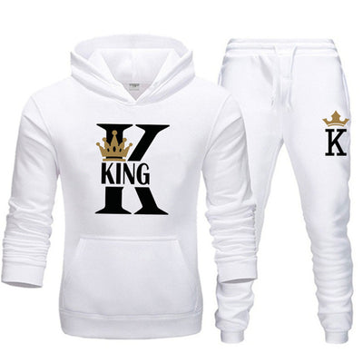 Men's Hoodie KING QUEEN Loose Casual Hooded Printed Couple Suit