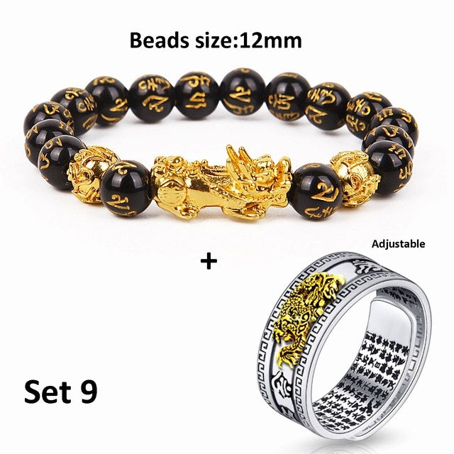 Unisex Chinese Feng Shui Pixiu Bracelet Ring