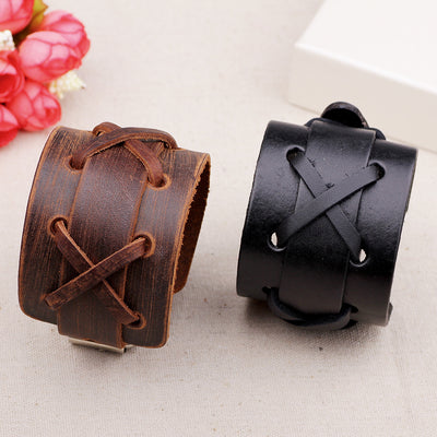 Punk vintage leather bracelet