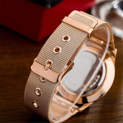 Fashion Alloy Belt Mesh Watch Unisex women's