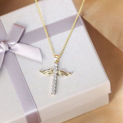 Angel Wings Cross Necklace