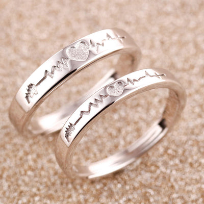 Simple Personality S925 Sterling Silver Couple Ring