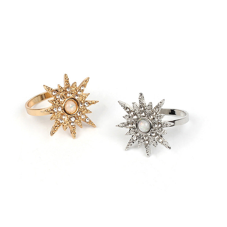 Retro alloy star ring