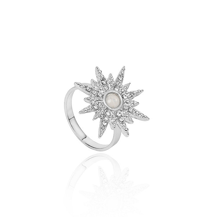 Retro alloy star ring