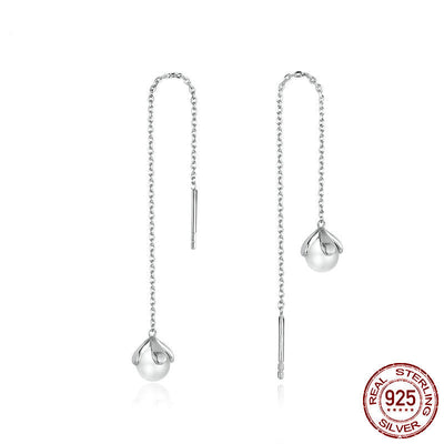 Platinum-Plated Pearl Girls Earrings