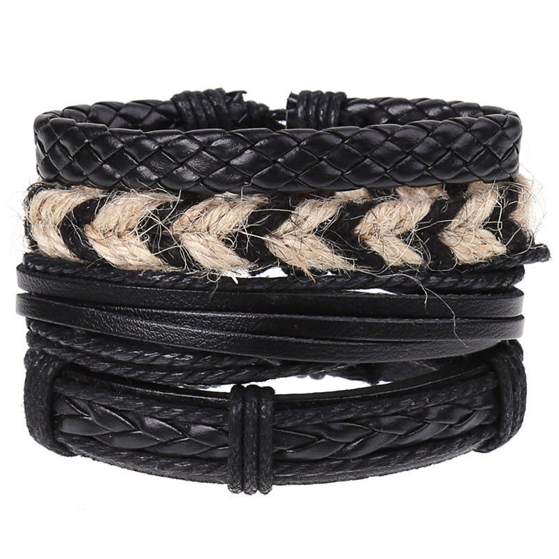 New Retro Woven Combo Set Cowhide Hand Strap