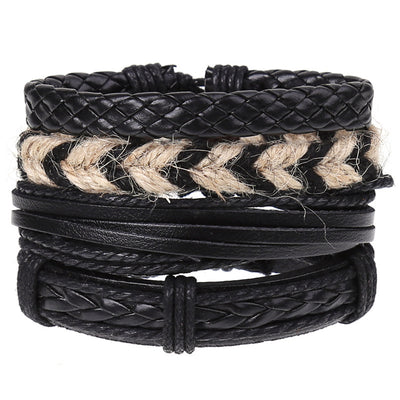 New Retro Woven Combo Set Cowhide Hand Strap