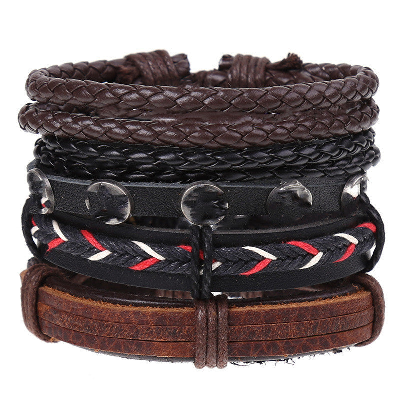 New Retro Woven Combo Set Cowhide Hand Strap