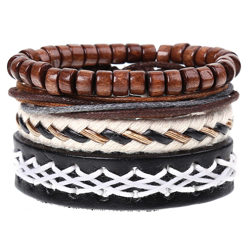 New Retro Woven Combo Set Cowhide Hand Strap