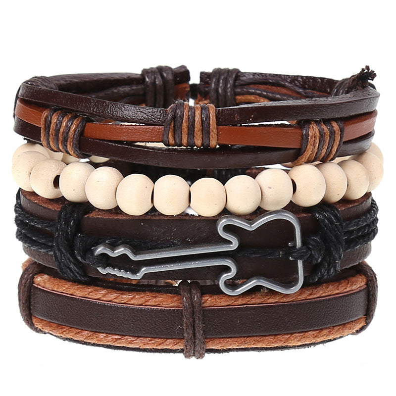 New Retro Woven Combo Set Cowhide Hand Strap