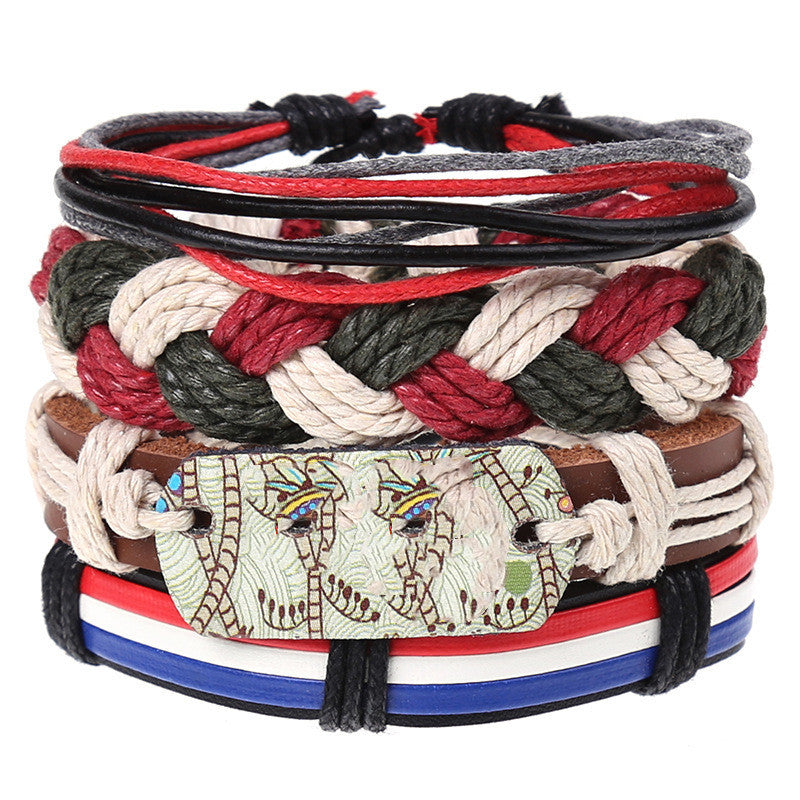 New Retro Woven Combo Set Cowhide Hand Strap