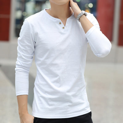 New Long Sleeve Autumn Linen T Shirts Male Casual Men Top