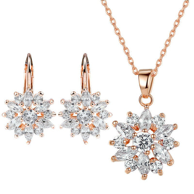 Earrings + necklace women's two-piece set