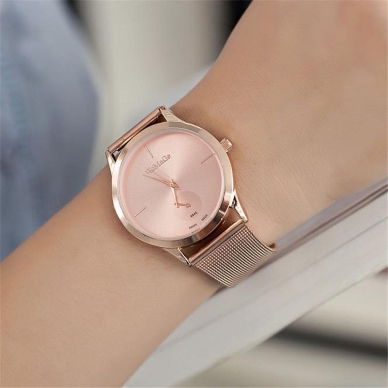 Fashion Alloy Belt Mesh Watch Unisex women's