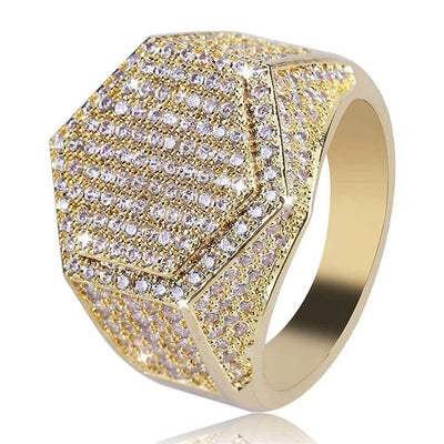 Hip Hop Man Ring Micro Pave CZ Silver Ring