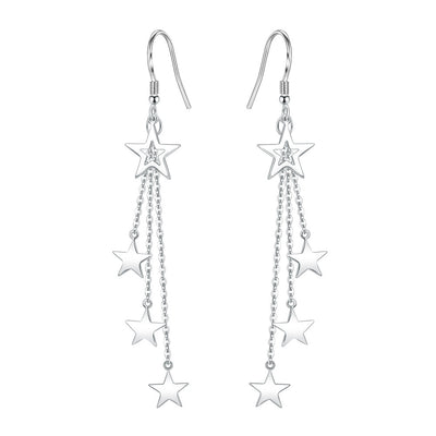 Elegant Pentagram Tassel Earrings For Women