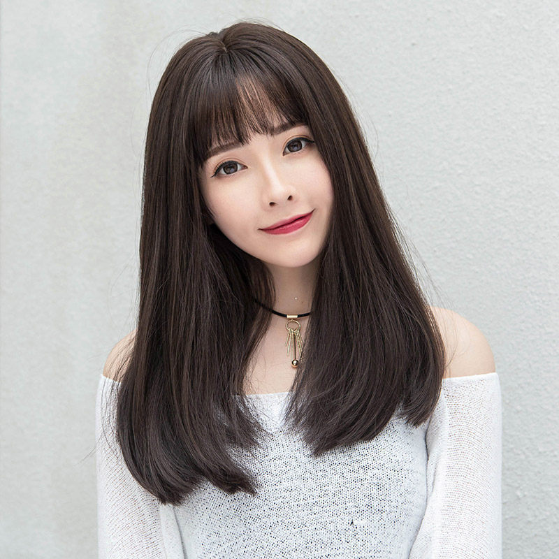 Japanese And Korean Wig Women's Air Bangs Medium