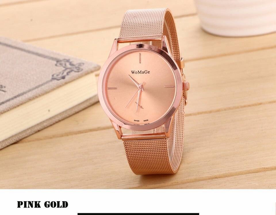 Fashion Alloy Belt Mesh Watch Unisex women's