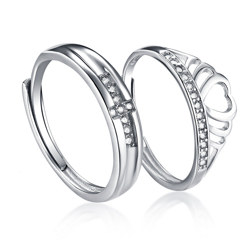 Simple Personality S925 Sterling Silver Couple Ring