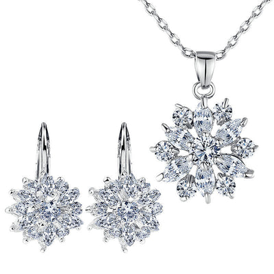 Earrings + necklace women's two-piece set