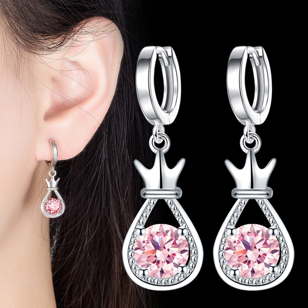 Temperament Zircon Drop Lucky Earrings Women