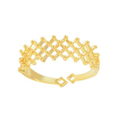 Real Gold Color-preserving Electroplated Mesh Ring