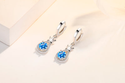 Temperament Zircon Drop Lucky Earrings Women