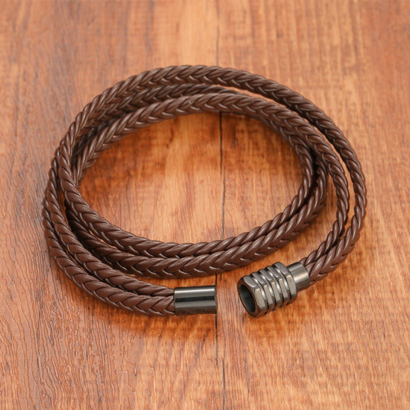 Fashion Multi-layer Woven Bracelet Leather Men