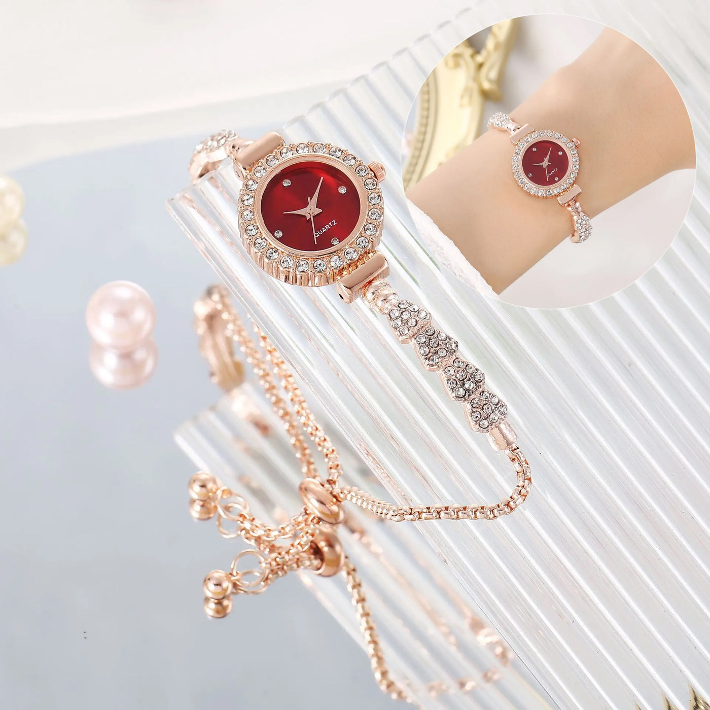 Fashion Luxury Women's Watch Gold Fine Strap Ladies