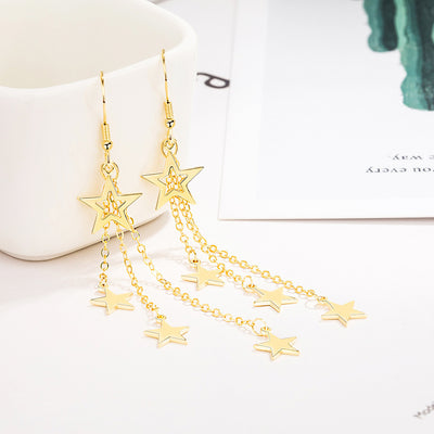 Elegant Pentagram Tassel Earrings For Women