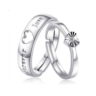 Simple Personality S925 Sterling Silver Couple Ring