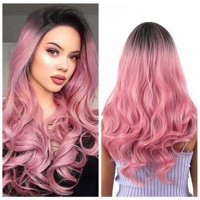 Gradient Color Long Curly Hair Big Wave High-temperature