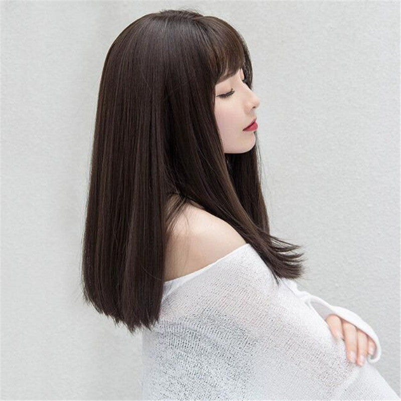 Japanese And Korean Wig Women's Air Bangs Medium