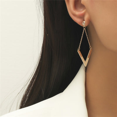 Zircon Earrings Simple Personality Long Elegant