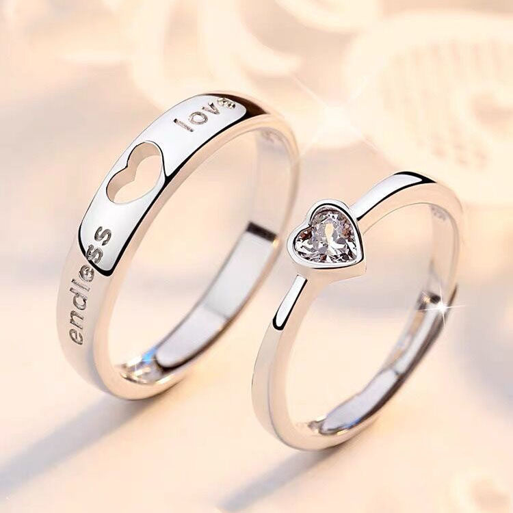 Love You With One Heart Couple Ring Men And Women