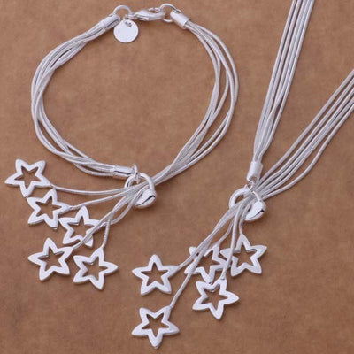 Snake Bone Star Bracelet Necklace Set