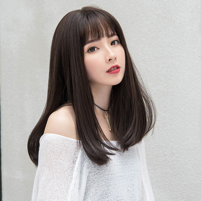 Japanese And Korean Wig Women's Air Bangs Medium