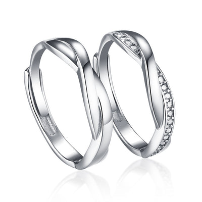 Simple Personality S925 Sterling Silver Couple Ring