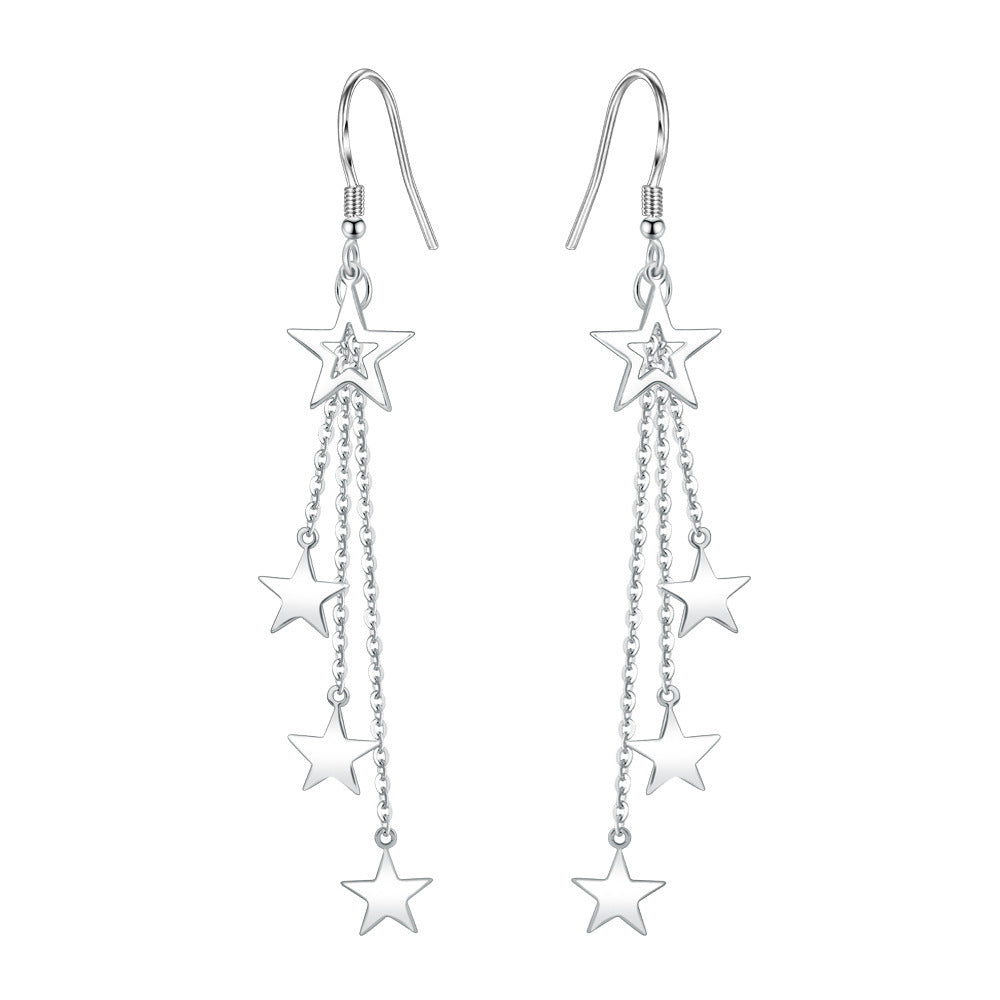 Elegant Pentagram Tassel Earrings For Women