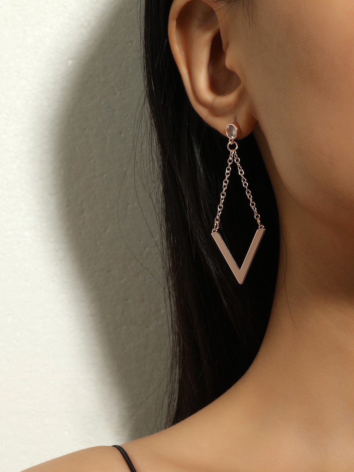 Zircon Earrings Simple Personality Long Elegant