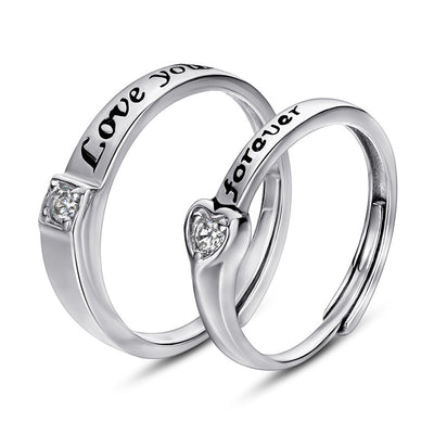 Simple Personality S925 Sterling Silver Couple Ring