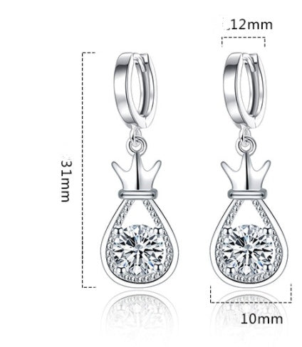 Temperament Zircon Drop Lucky Earrings Women