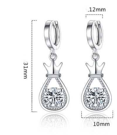 Temperament Zircon Drop Lucky Earrings Women