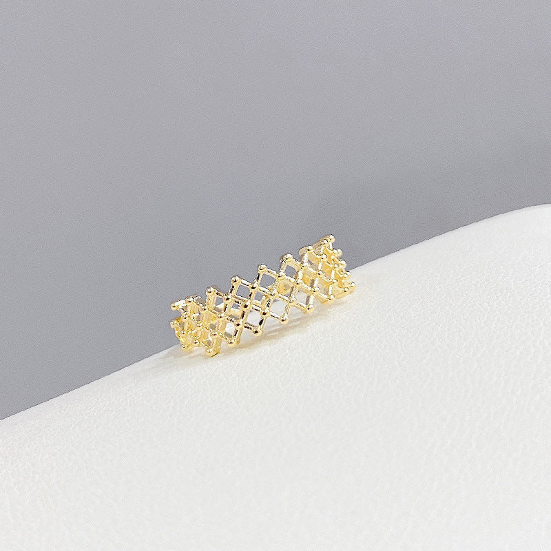 Real Gold Color-preserving Electroplated Mesh Ring