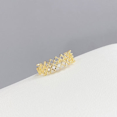 Real Gold Color-preserving Electroplated Mesh Ring