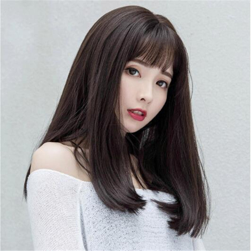 Japanese And Korean Wig Women's Air Bangs Medium