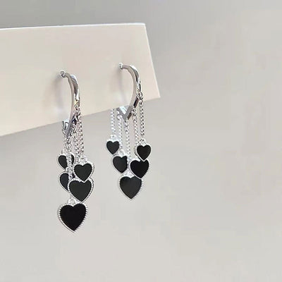 Super Sparkling Blue Full Diamond Heart Earrings