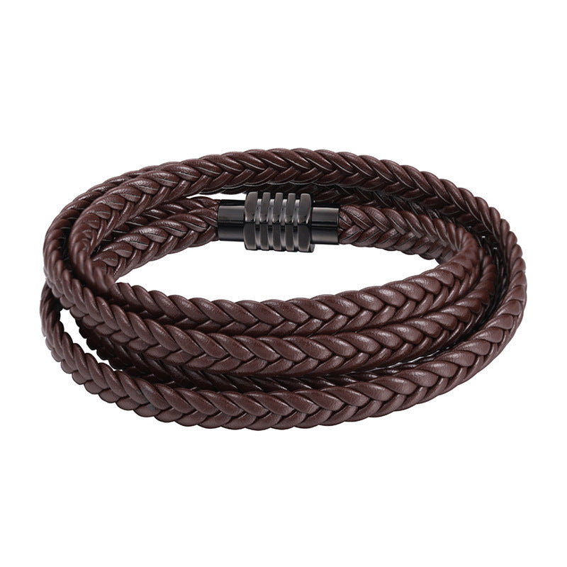 Fashion Multi-layer Woven Bracelet Leather Men