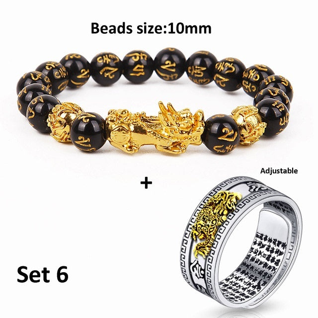 Unisex Chinese Feng Shui Pixiu Bracelet Ring