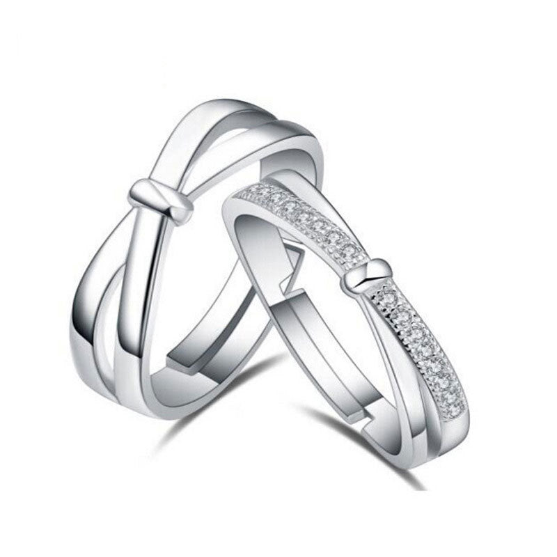 Simple Personality S925 Sterling Silver Couple Ring